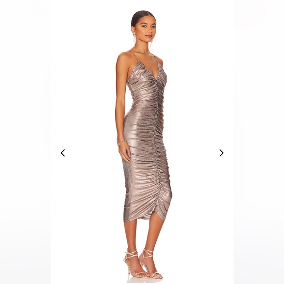 Lover & Friends Metallic Ramona Midi Cocktail Dress - Picture 3 of 5